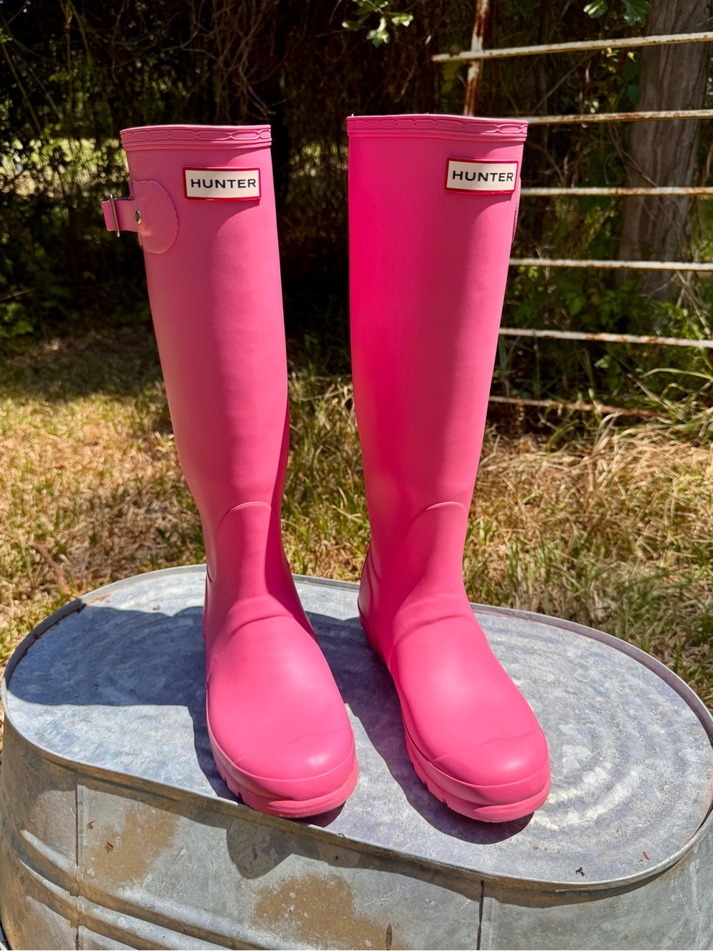 Hunter Wellies Tall Women's Bubblegum Pink Rain Boots Size 8